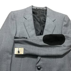 NWT Bijan Sport Coat Mens 38 R Gray Elbow Patches Wool Modern Blazer Italy $2500